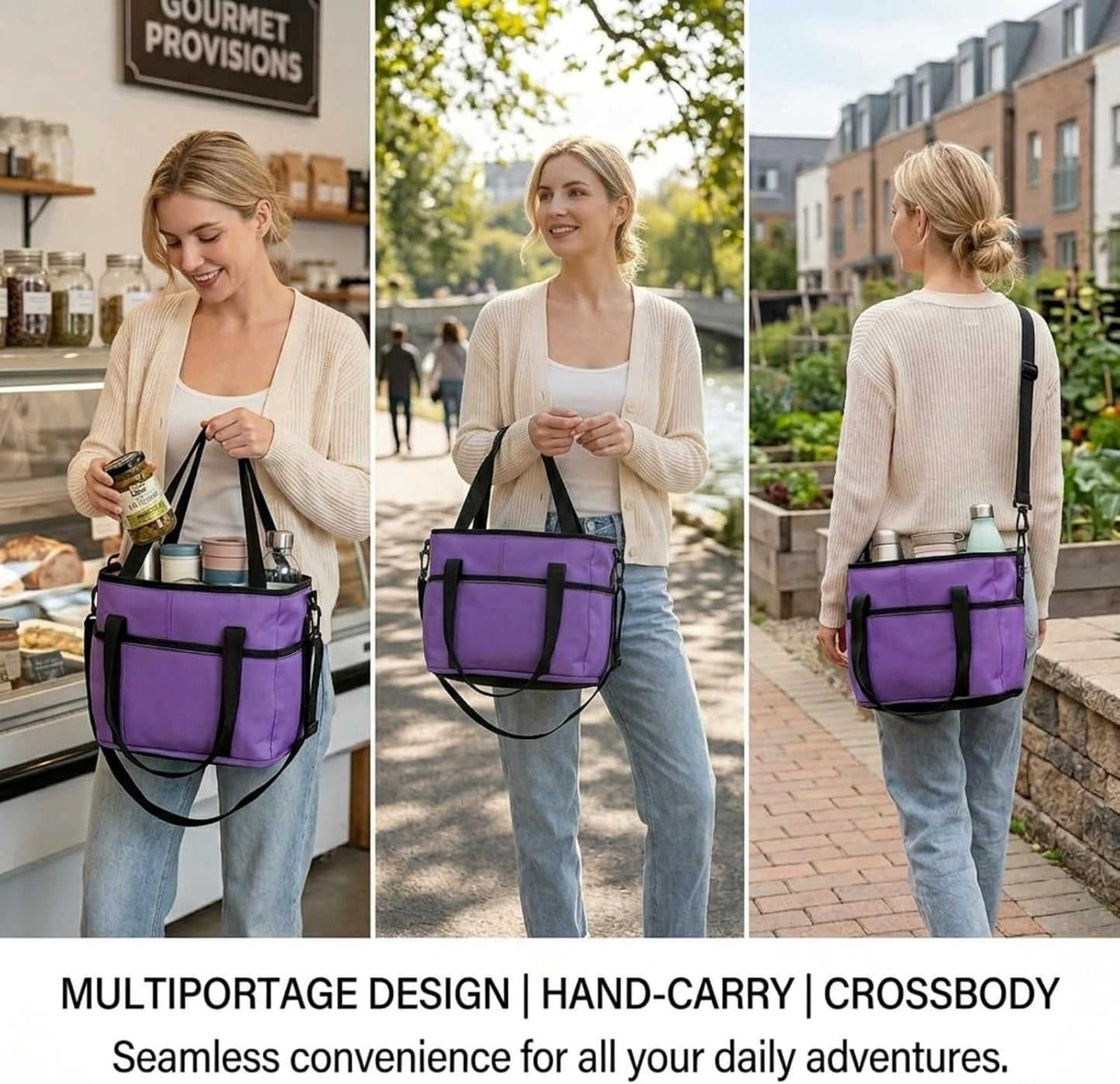 4 Compartment Drink Bag, Multiple Tumbler Carrier Caddy | Insulated Drink Caddy, Adjustable Shoulder Strap, Portable Beverage Tote for Picnics, Hiking & Daily Use