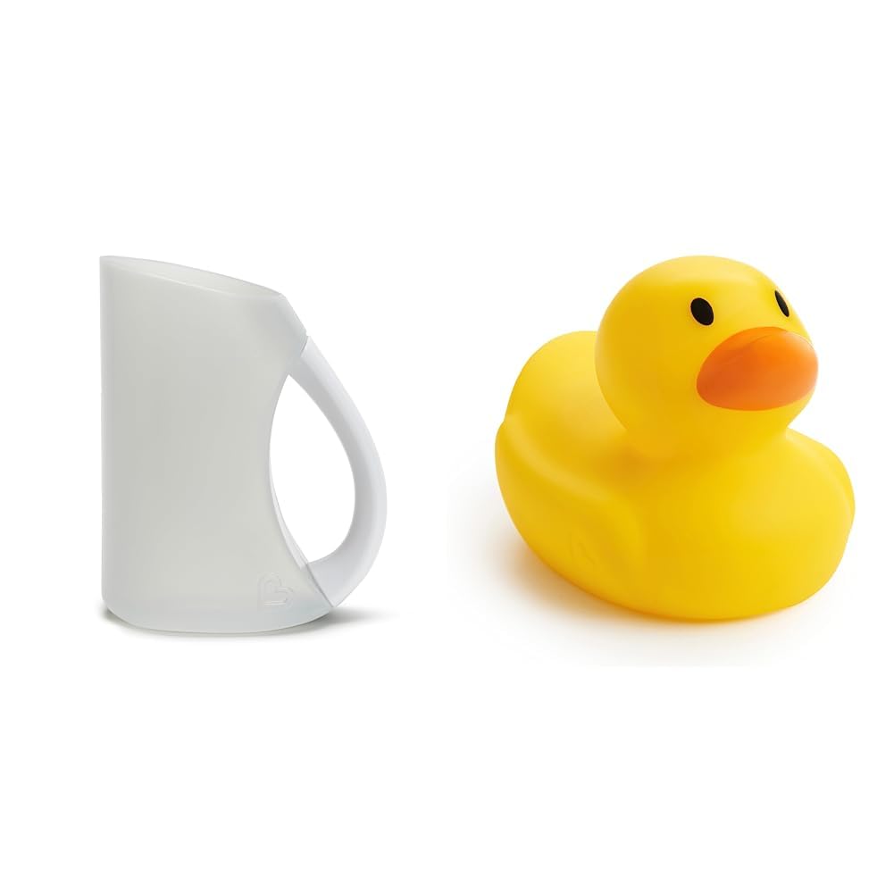 2-Piece Baby Bath Set with Rinse Shampoo Bath Rinser and White Hot Safety Bath Ducky