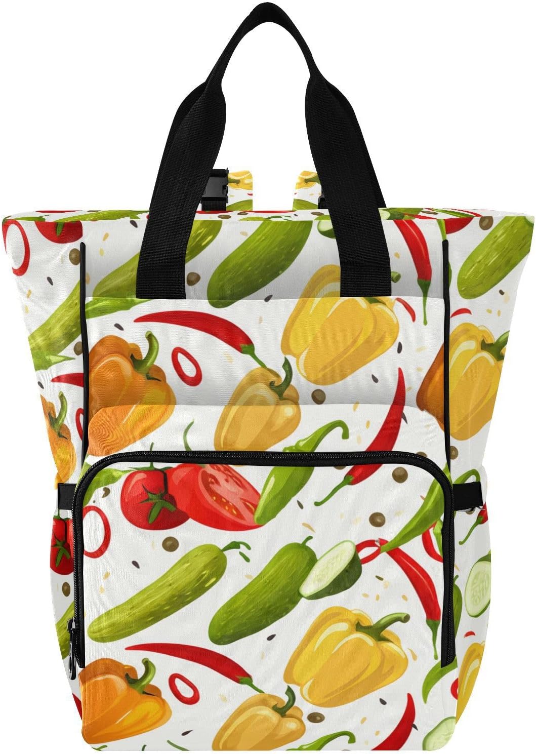 Diaper Bag Backpack, Multifunction Travel Bag for Moms Dads, Baby Changing Bag with Insulted Pockets, Stroller Straps and Side Bottle Pockets Garden Harvest