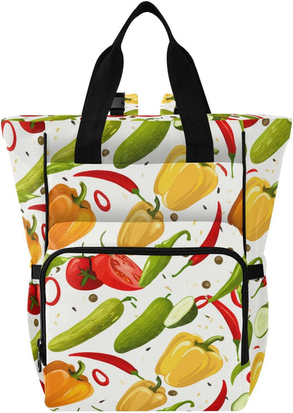 Diaper Bag Backpack, Multifunction Travel Bag for Moms Dads, Baby Changing Bag with Insulted Pockets, Stroller Straps and Side Bottle Pockets Garden Harvest