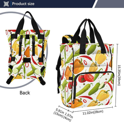 Diaper Bag Backpack, Multifunction Travel Bag for Moms Dads, Baby Changing Bag with Insulted Pockets, Stroller Straps and Side Bottle Pockets Garden Harvest