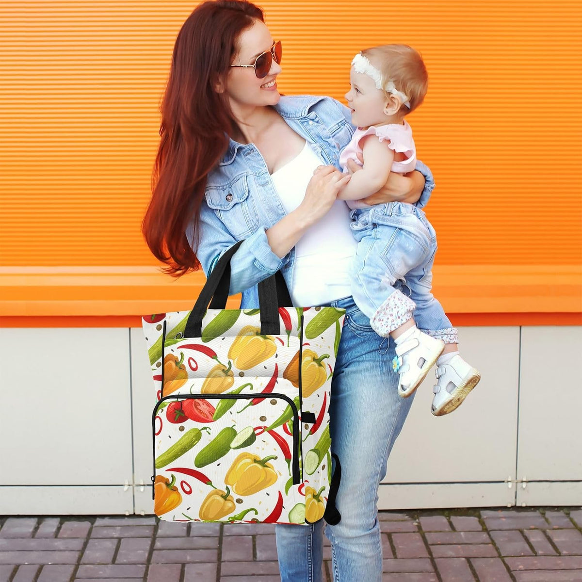 Diaper Bag Backpack, Multifunction Travel Bag for Moms Dads, Baby Changing Bag with Insulted Pockets, Stroller Straps and Side Bottle Pockets Garden Harvest