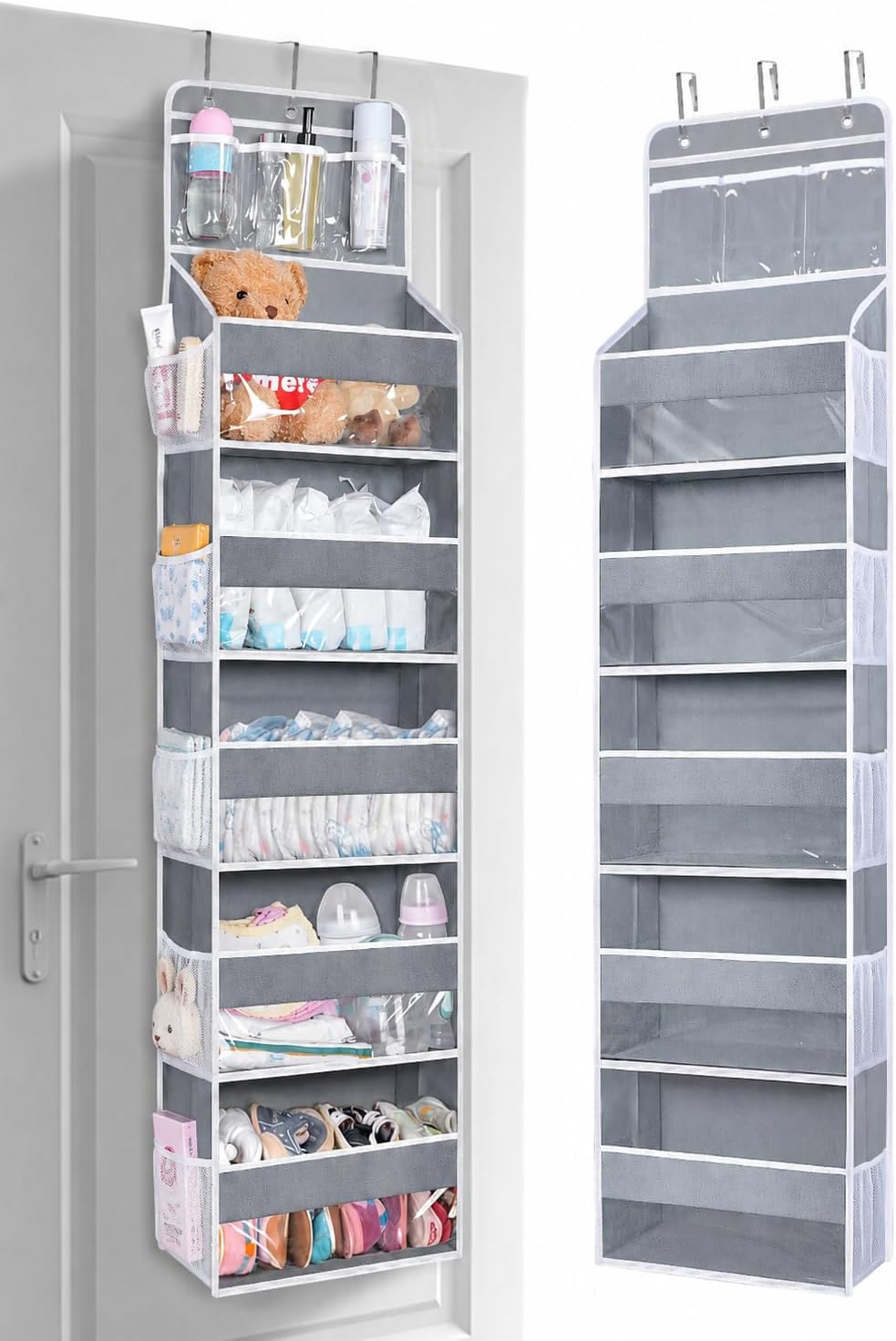 Over the Door Organizer for Bedroom, Pantry, Bathroom, 5 Large Pockets
