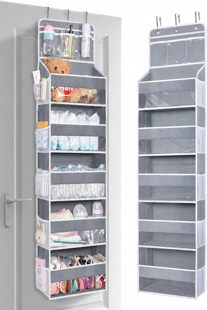 Over the Door Organizer for Bedroom, Pantry, Bathroom, 5 Large Pockets