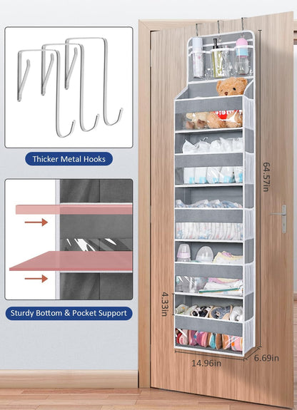 Over the Door Organizer for Bedroom, Pantry, Bathroom, 5 Large Pockets