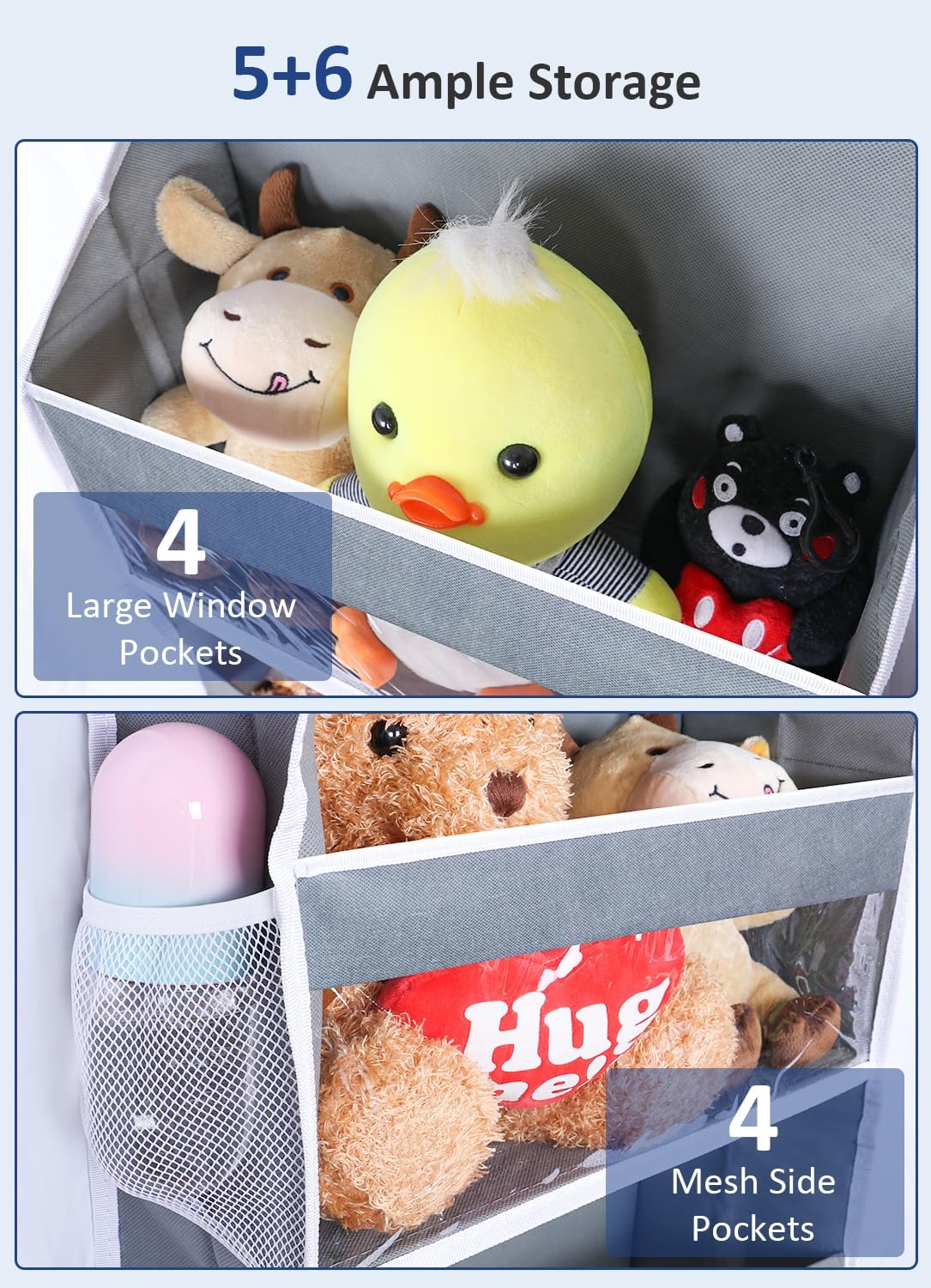 Over the Door Organizer for Bedroom, Pantry, Bathroom, 5 Large Pockets
