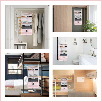Hanging Shelves Travel Storage Bag Compression Packing Cube for Suitcase Collapsible with Extension Layer Large Capacity, Pink,XL