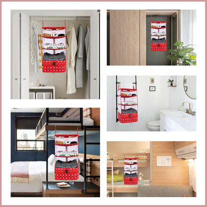 Hanging Shelves Travel Storage Bag Compression Packing Cube for Suitcase Collapsible with Extension Layer Large Capacity, Pink,XL