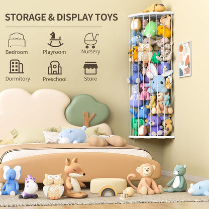 Jtksfcl Stuffed Animal Storage, Corner Stuffed Toy Shelf for Kids Room