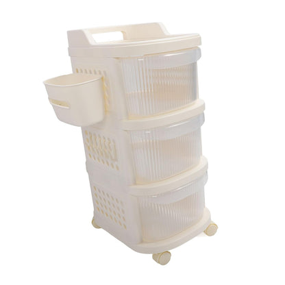 Baby Diaper, 3 Tier Movable with Wheels Baby Diaper Cart, Changing Table Organizer with Storage for Diapers, for Nursery Changing Station Bedside Cart