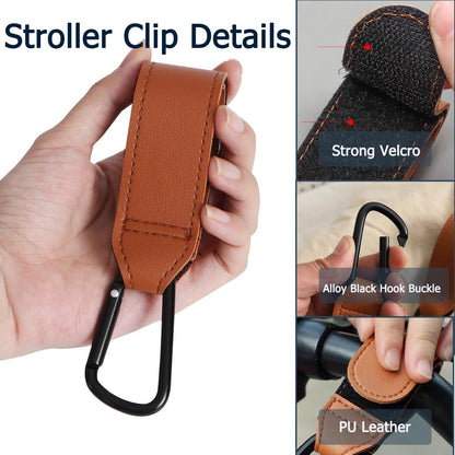 4 Pack Stroller Hooks, Adjustable Stroller Clips for Bags Hanging