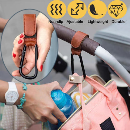 4 Pack Stroller Hooks, Adjustable Stroller Clips for Bags Hanging
