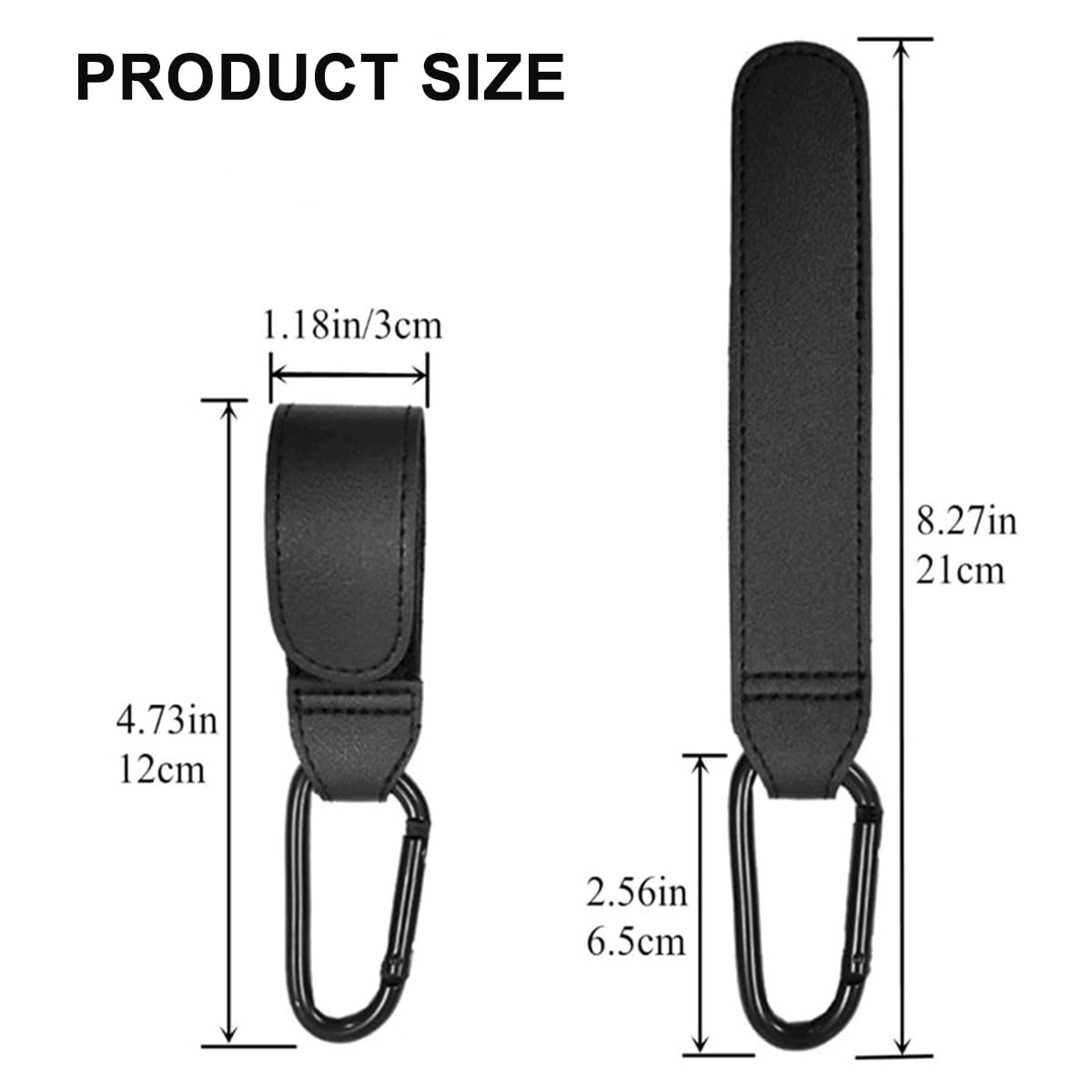 4 Pack Stroller Hooks, Adjustable Stroller Clips for Bags Hanging