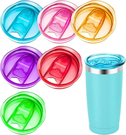 6 Pcs 20 oz Skinny Tumbler Replacement Lids, Multi-colored Spill Proof Splash Resistant Tumbler Cup Lids Cover