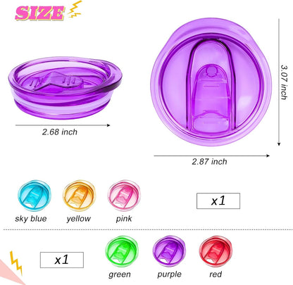 6 Pcs 20 oz Skinny Tumbler Replacement Lids, Multi-colored Spill Proof Splash Resistant Tumbler Cup Lids Cover