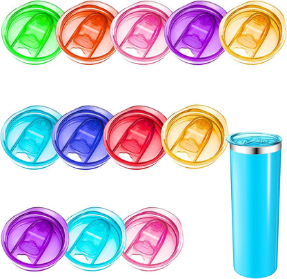 6 Pcs 20 oz Skinny Tumbler Replacement Lids, Multi-colored Spill Proof Splash Resistant Tumbler Cup Lids Cover