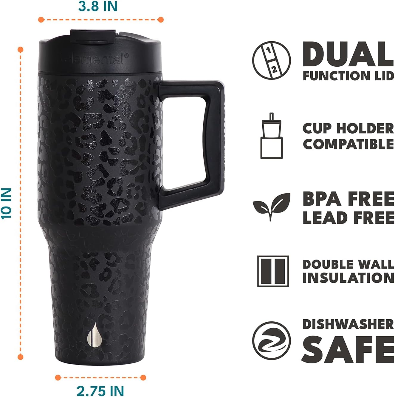 100% Leak Proof 32oz Tumbler with Handle & Straw Travel Mug | Stainless Steel Double Wall Insulated Tumbler for Hot and Cold Beverages with Sip & Straw Lid - Colors B