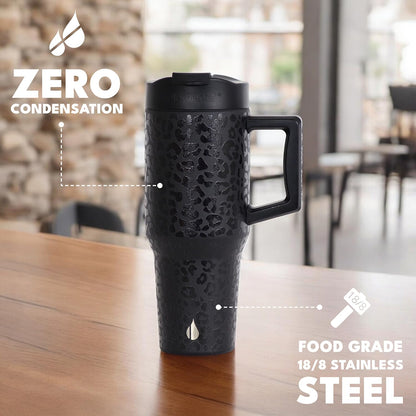 100% Leak Proof 32oz Tumbler with Handle & Straw Travel Mug | Stainless Steel Double Wall Insulated Tumbler for Hot and Cold Beverages with Sip & Straw Lid - Colors B