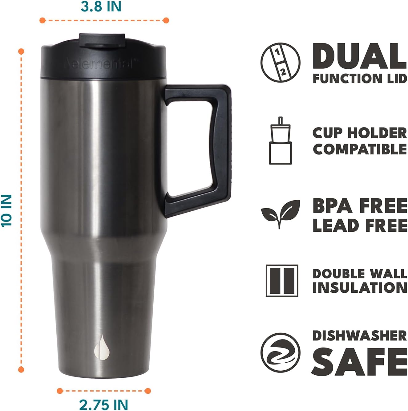 100% Leak Proof 32oz Tumbler with Handle & Straw Travel Mug | Stainless Steel Double Wall Insulated Tumbler for Hot and Cold Beverages with Sip & Straw Lid - Colors B