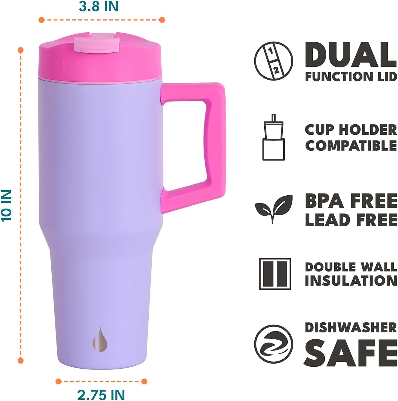 100% Leak Proof 32oz Tumbler with Handle & Straw Travel Mug | Stainless Steel Double Wall Insulated Tumbler for Hot and Cold Beverages with Sip & Straw Lid - Colors B