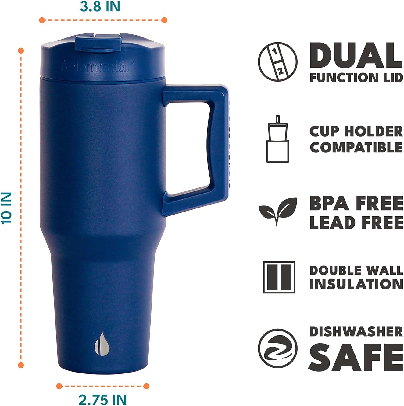 100% Leak Proof 32oz Tumbler with Handle & Straw Travel Mug | Stainless Steel Double Wall Insulated Tumbler for Hot and Cold Beverages with Sip & Straw Lid - Colors B