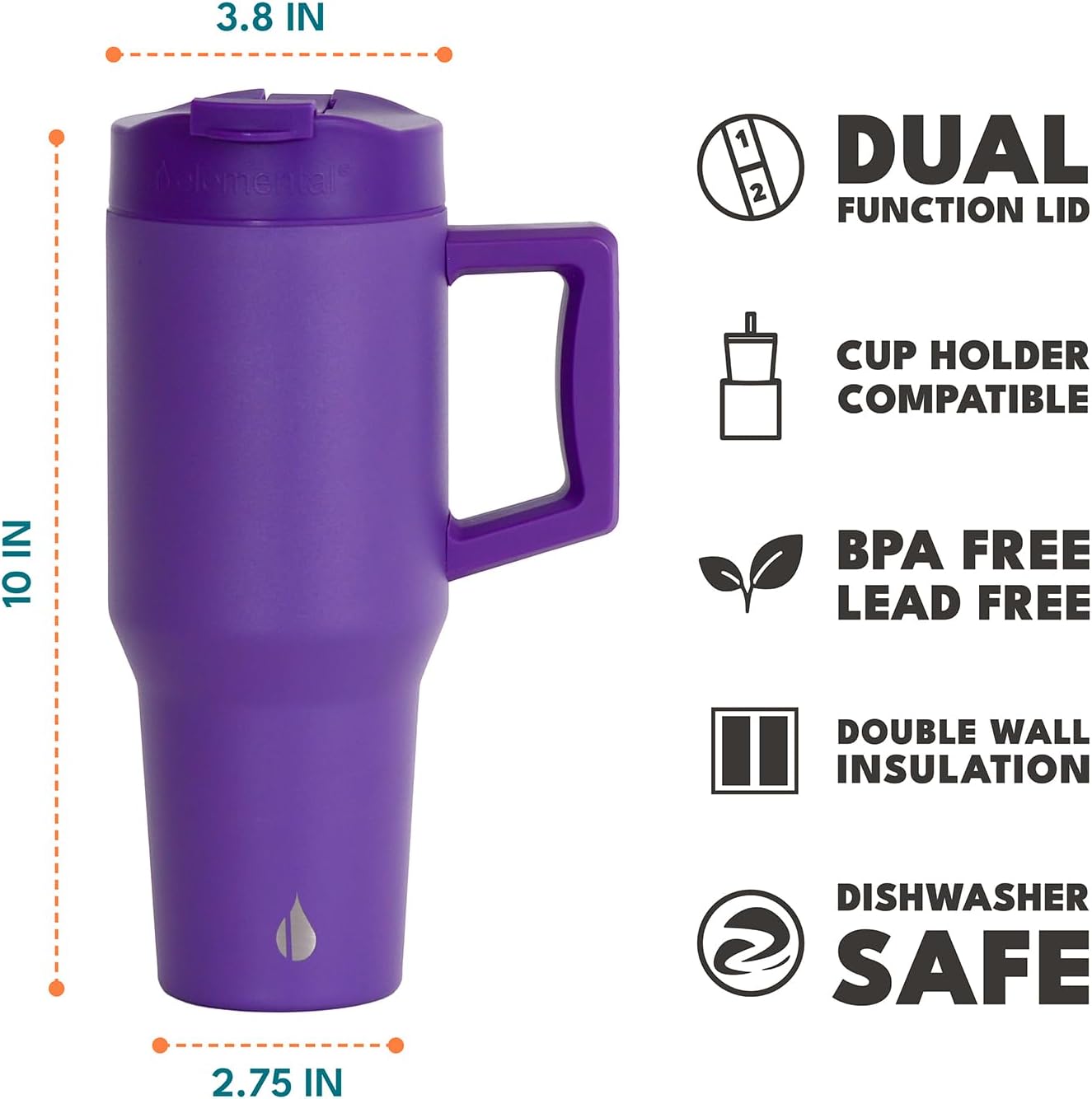 100% Leak Proof 32oz Tumbler with Handle & Straw Travel Mug | Stainless Steel Double Wall Insulated Tumbler for Hot and Cold Beverages with Sip & Straw Lid - Colors B