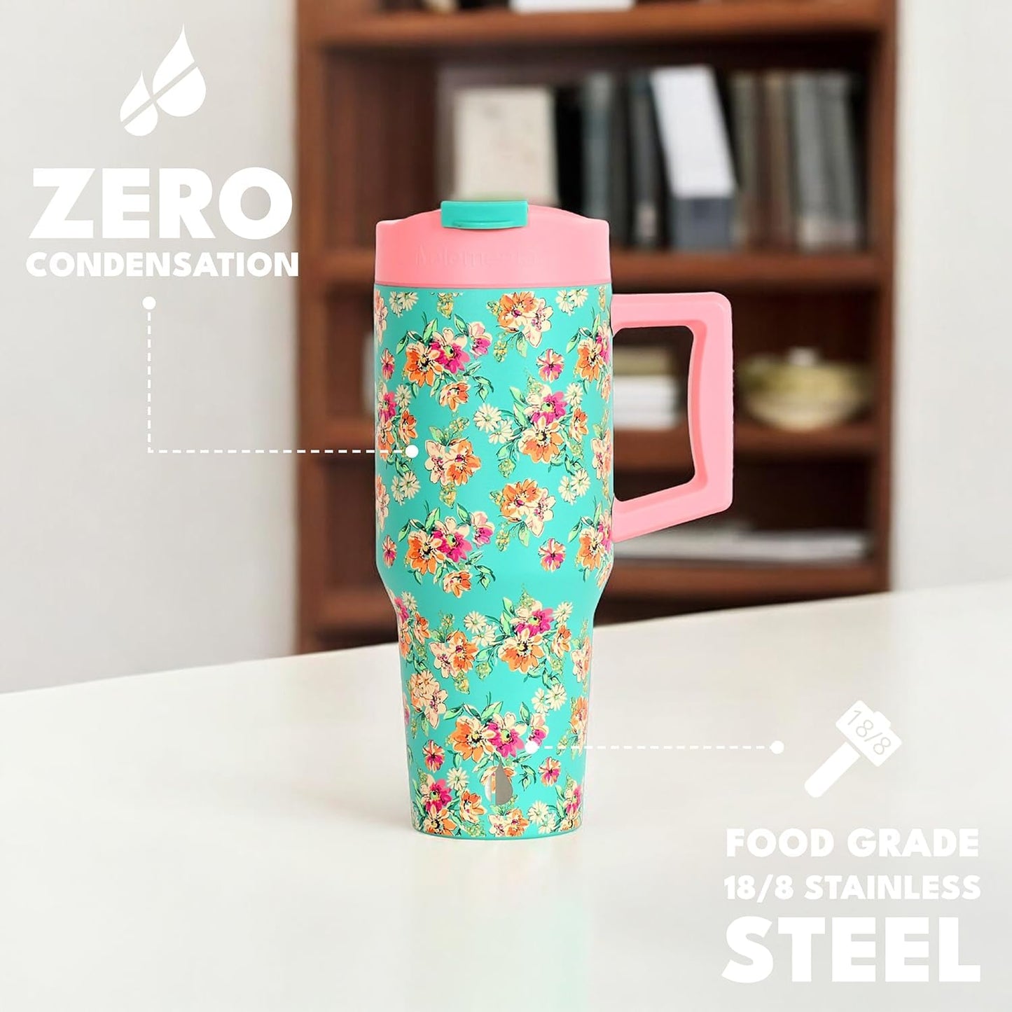 100% Leak Proof 32oz Tumbler with Handle & Straw Travel Mug | Stainless Steel Double Wall Insulated Tumbler for Hot and Cold Beverages with Sip & Straw Lid - Colors B