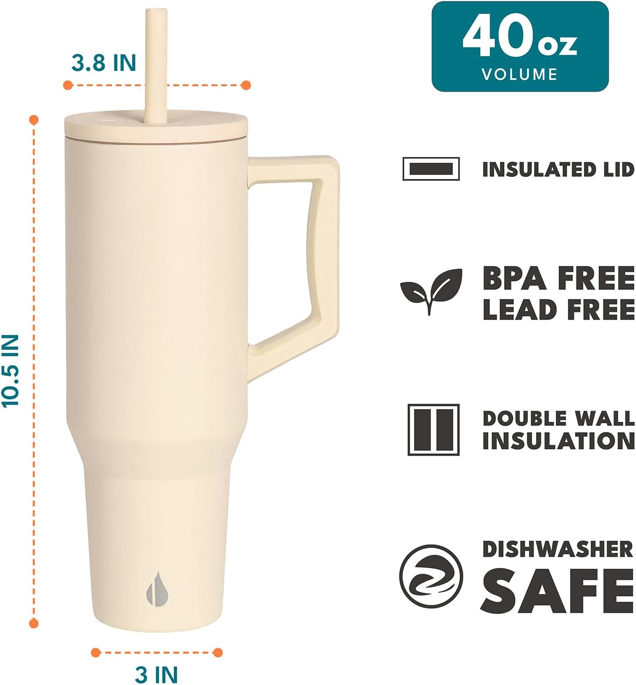 100% Leak Proof 32oz Tumbler with Handle & Straw Travel Mug | Stainless Steel Double Wall Insulated Tumbler for Hot and Cold Beverages with Sip & Straw Lid - Colors B