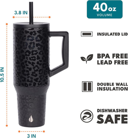 100% Leak Proof 32oz Tumbler with Handle & Straw Travel Mug | Stainless Steel Double Wall Insulated Tumbler for Hot and Cold Beverages with Sip & Straw Lid - Colors B