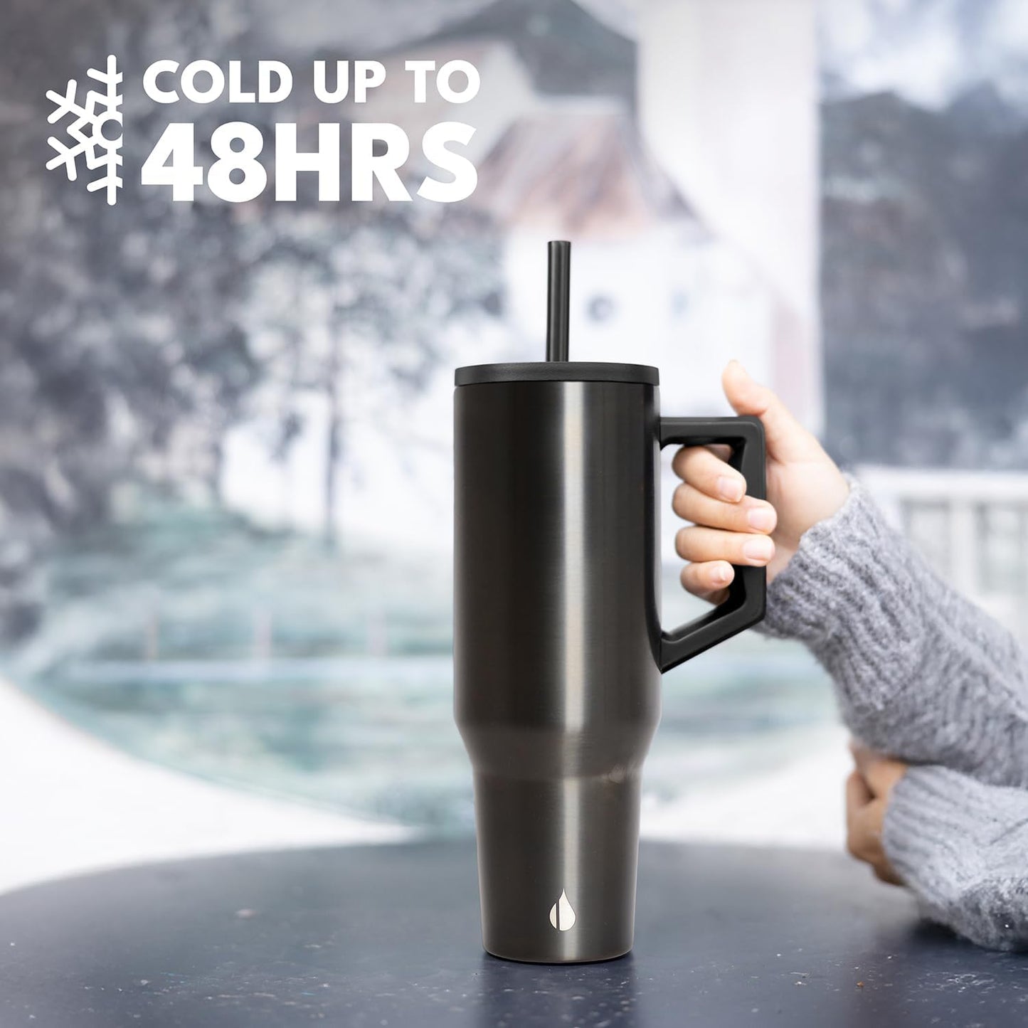 100% Leak Proof 32oz Tumbler with Handle & Straw Travel Mug | Stainless Steel Double Wall Insulated Tumbler for Hot and Cold Beverages with Sip & Straw Lid - Colors B