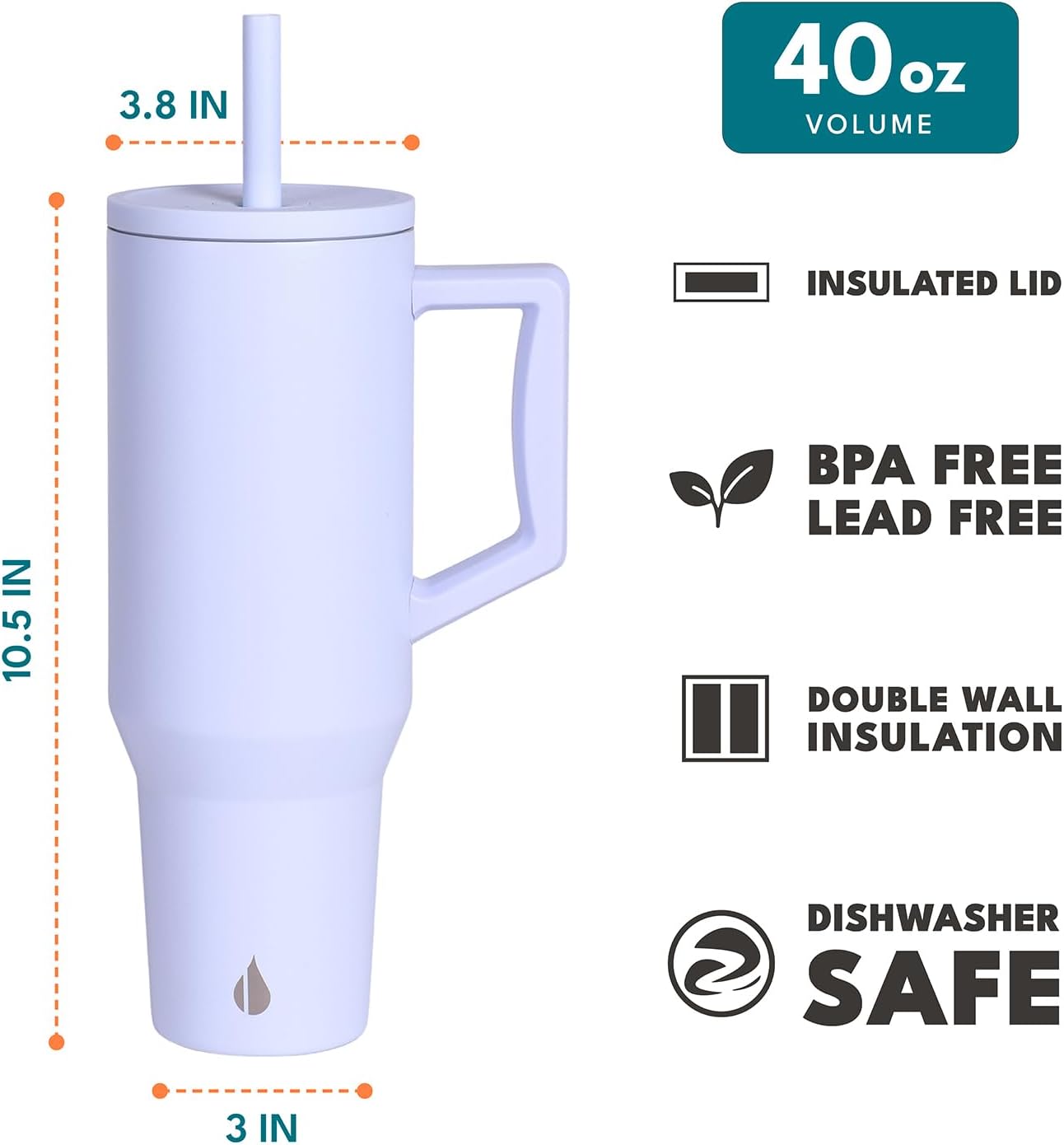 100% Leak Proof 32oz Tumbler with Handle & Straw Travel Mug | Stainless Steel Double Wall Insulated Tumbler for Hot and Cold Beverages with Sip & Straw Lid - Colors B