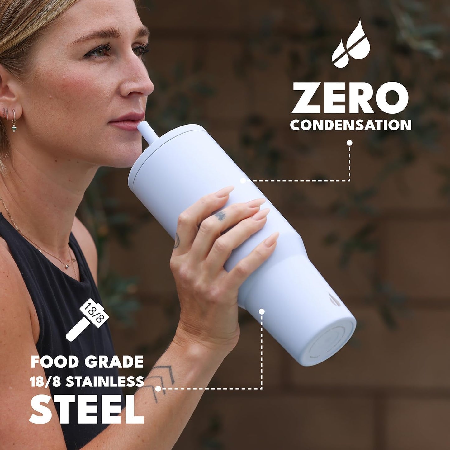 100% Leak Proof 32oz Tumbler with Handle & Straw Travel Mug | Stainless Steel Double Wall Insulated Tumbler for Hot and Cold Beverages with Sip & Straw Lid - Colors B