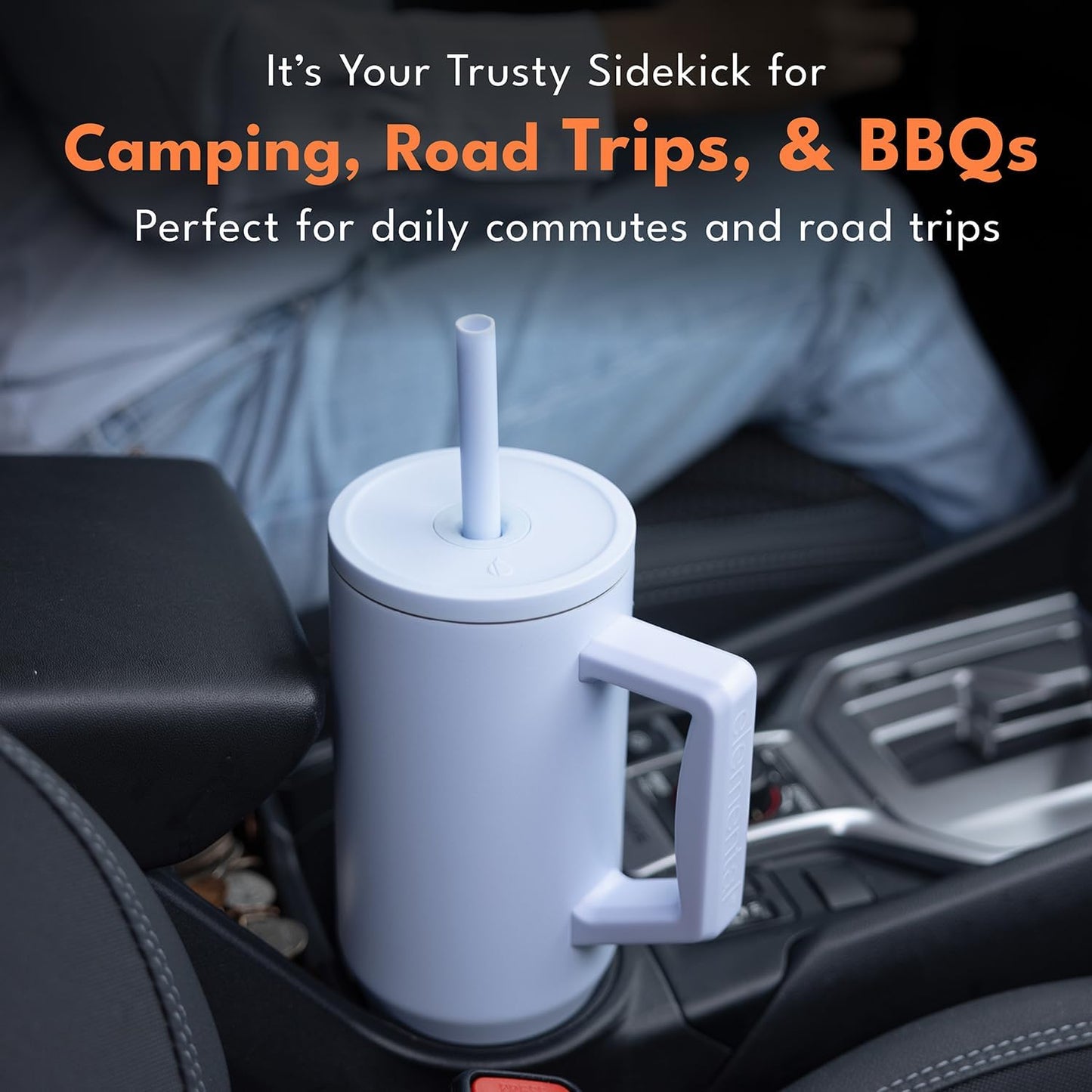 100% Leak Proof 32oz Tumbler with Handle & Straw Travel Mug | Stainless Steel Double Wall Insulated Tumbler for Hot and Cold Beverages with Sip & Straw Lid - Colors B