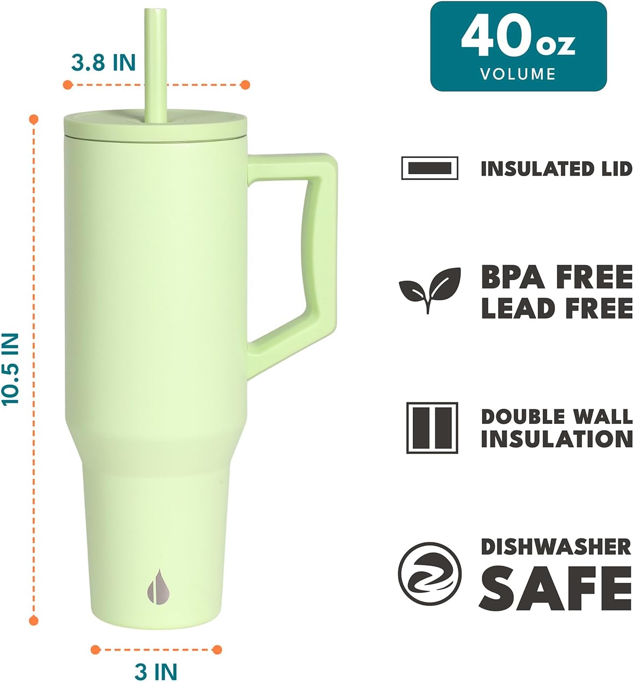 100% Leak Proof 32oz Tumbler with Handle & Straw Travel Mug | Stainless Steel Double Wall Insulated Tumbler for Hot and Cold Beverages with Sip & Straw Lid - Colors B