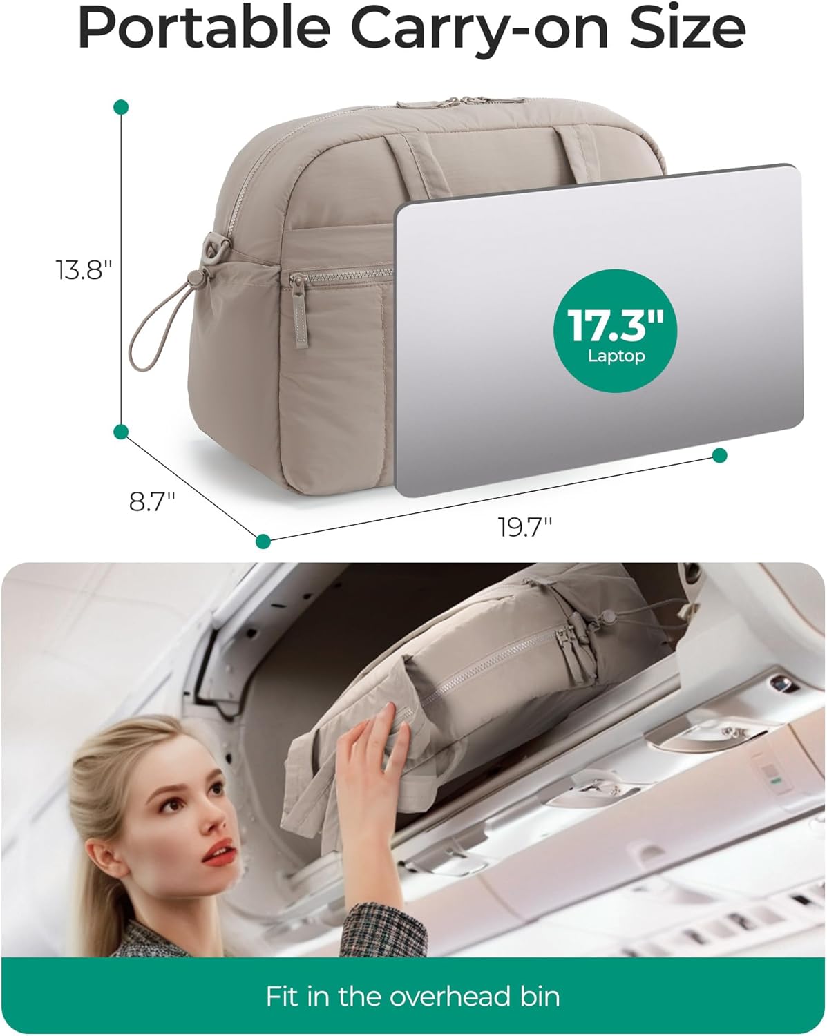 Duffle Bag for Travel, Gym Bag for Women, Weekender Carry on