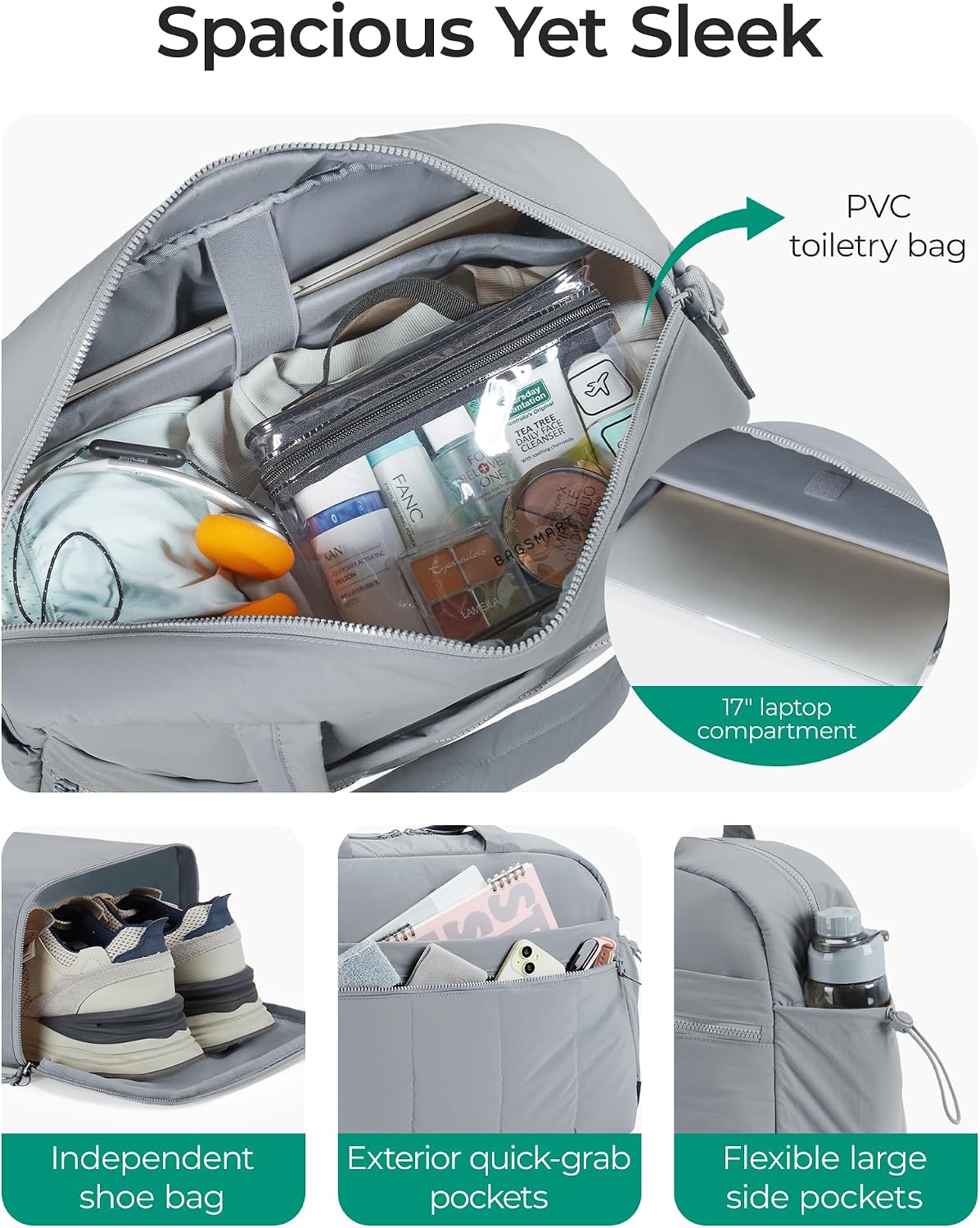 Duffle Bag for Travel, Gym Bag for Women, Weekender Carry on