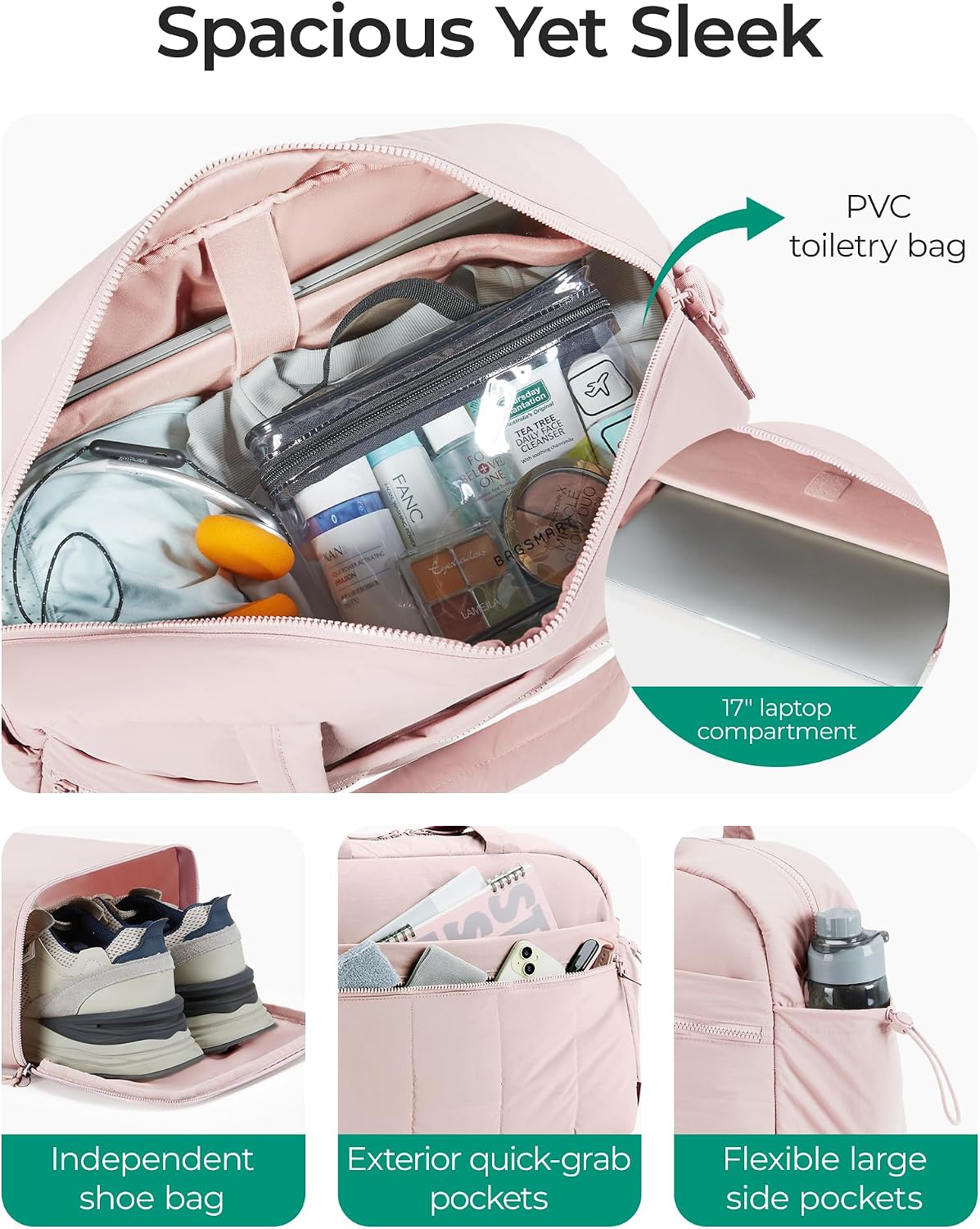 Duffle Bag for Travel, Gym Bag for Women, Weekender Carry on