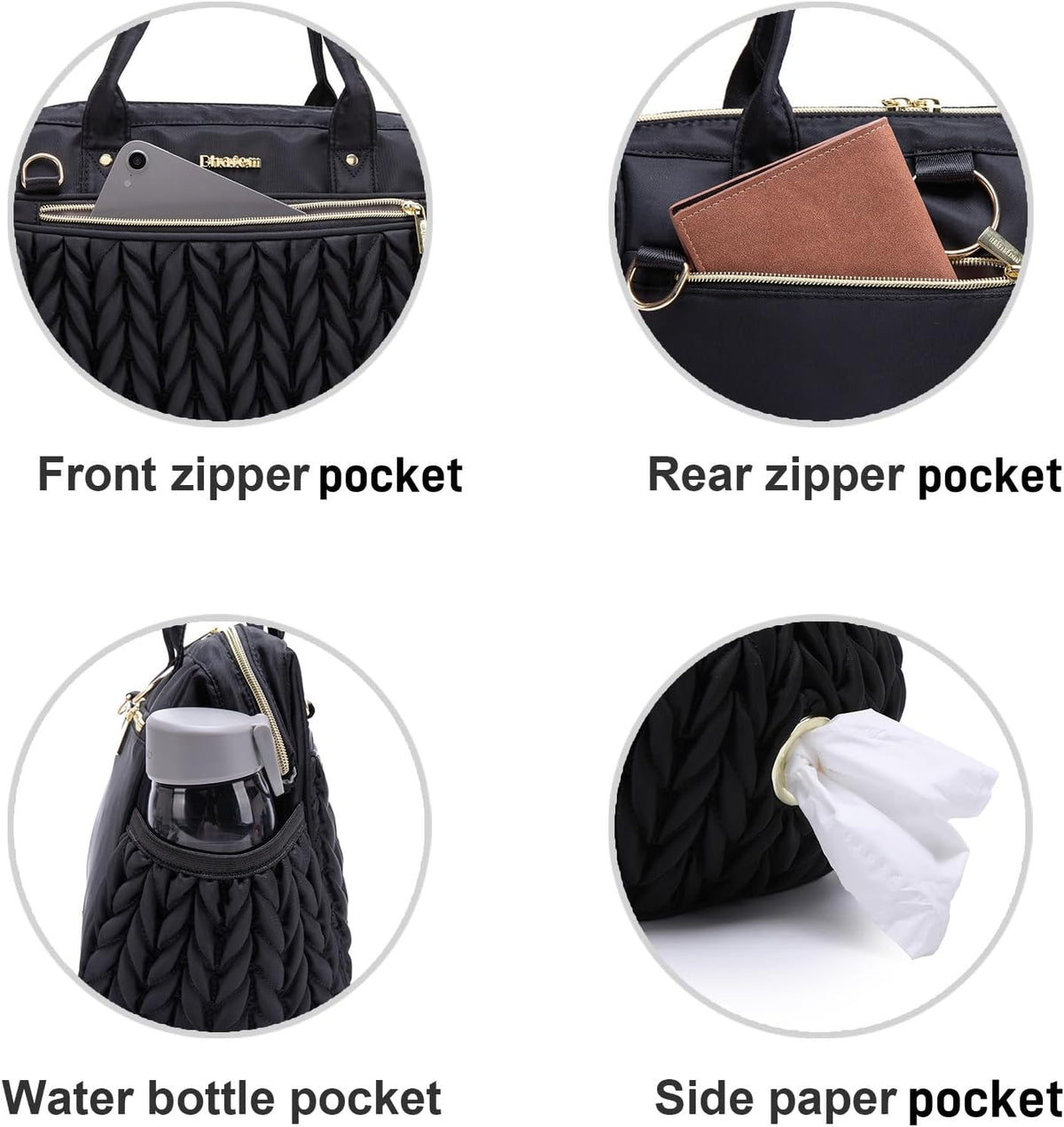 Small Diaper Bag Tote Crossbody, Medium Baby Bag Convertible Backpack for Women Diaper Purse