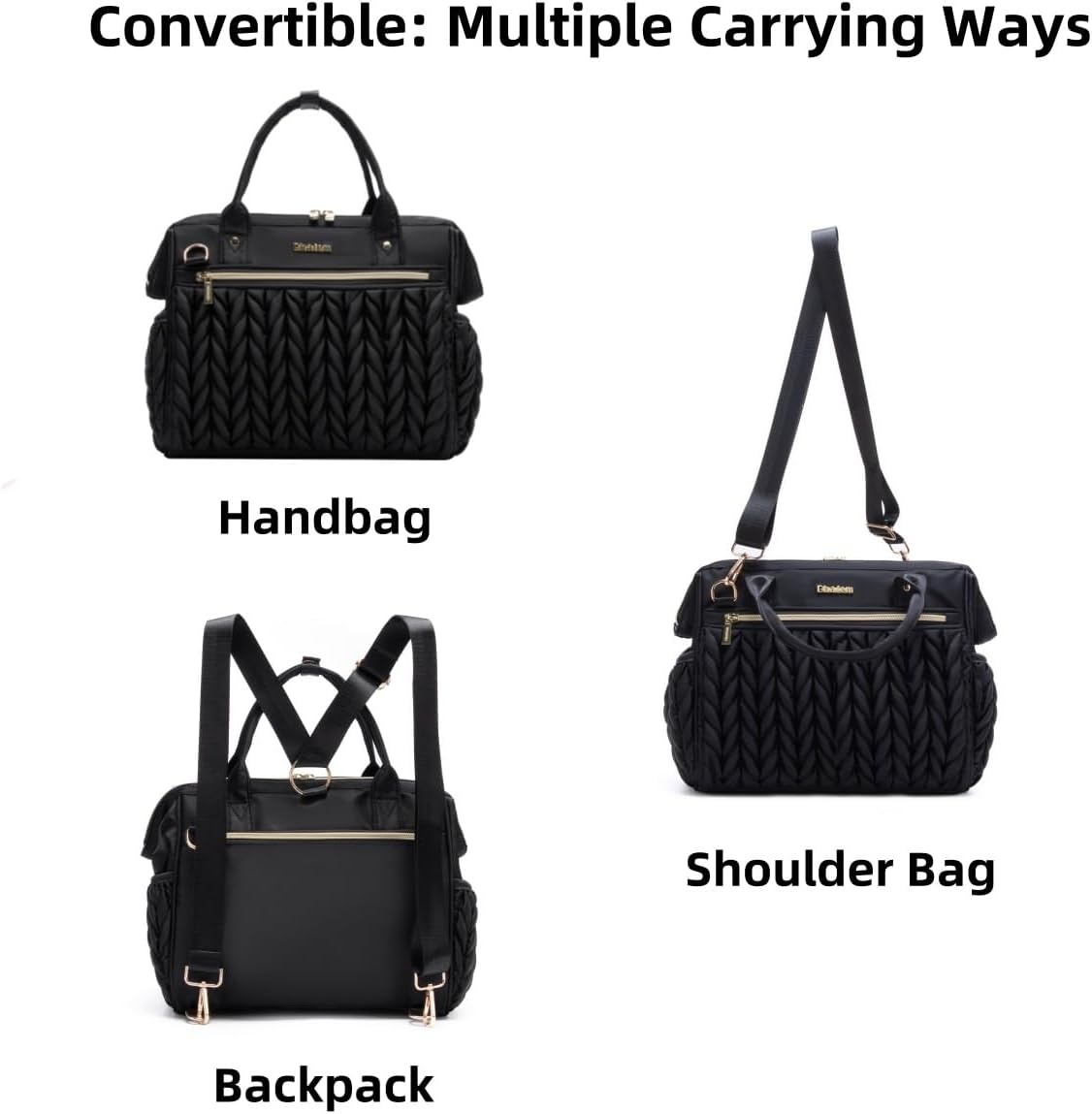 Small Diaper Bag Tote Crossbody, Medium Baby Bag Convertible Backpack for Women Diaper Purse