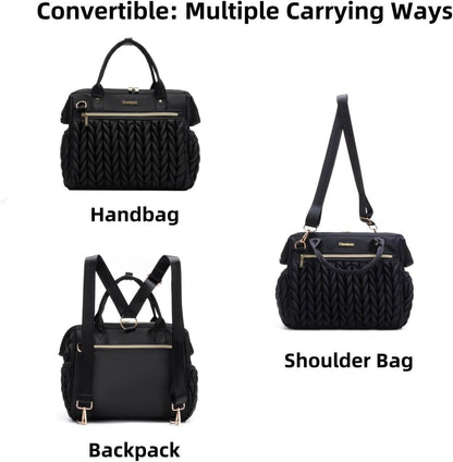 Small Diaper Bag Tote Crossbody, Medium Baby Bag Convertible Backpack for Women Diaper Purse