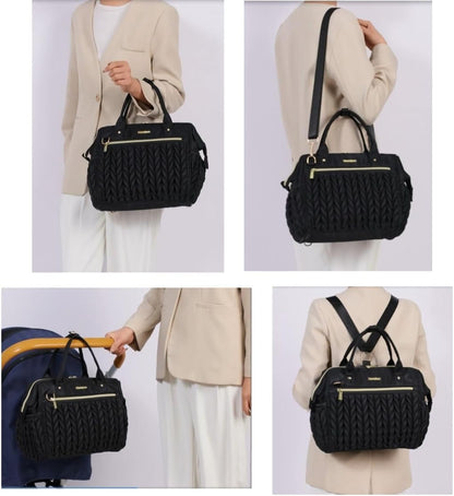 Small Diaper Bag Tote Crossbody, Medium Baby Bag Convertible Backpack for Women Diaper Purse