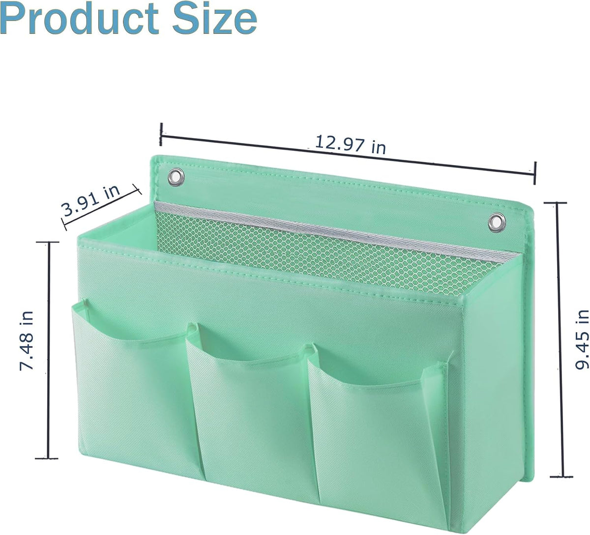 2-Pack Hanging Storage Baskets - Wall Organizer with 3 Pockets for Home/Dorm/Closet/Door, Multi-Purpose Space Saver for Office/Bathroom/Nursery - Foldable Fabric Organizer (Pink)