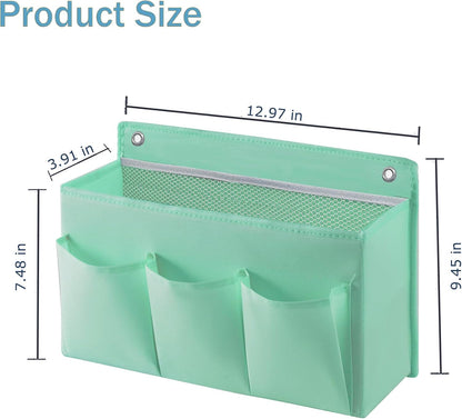 2-Pack Hanging Storage Baskets - Wall Organizer with 3 Pockets for Home/Dorm/Closet/Door, Multi-Purpose Space Saver for Office/Bathroom/Nursery - Foldable Fabric Organizer (Pink)