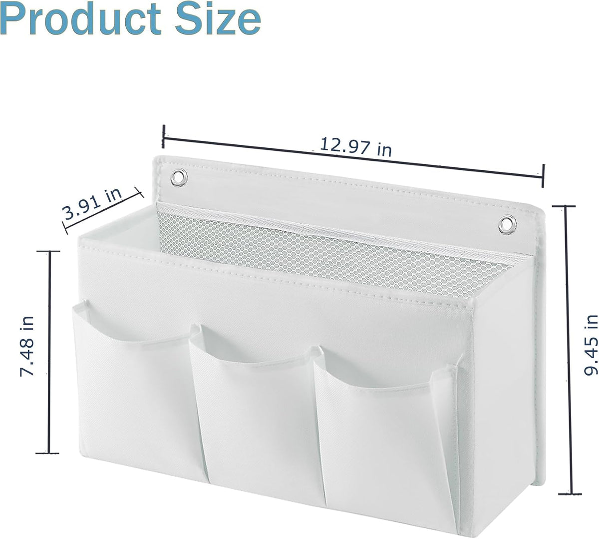 2-Pack Hanging Storage Baskets - Wall Organizer with 3 Pockets for Home/Dorm/Closet/Door, Multi-Purpose Space Saver for Office/Bathroom/Nursery - Foldable Fabric Organizer (Pink)