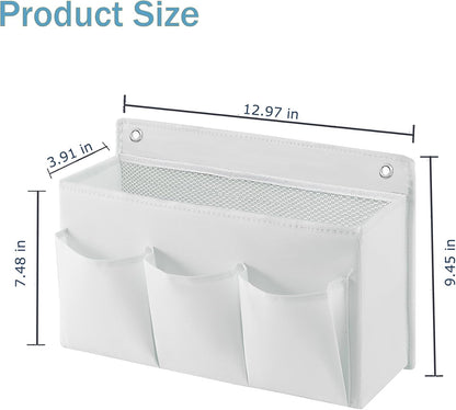 2-Pack Hanging Storage Baskets - Wall Organizer with 3 Pockets for Home/Dorm/Closet/Door, Multi-Purpose Space Saver for Office/Bathroom/Nursery - Foldable Fabric Organizer (Pink)