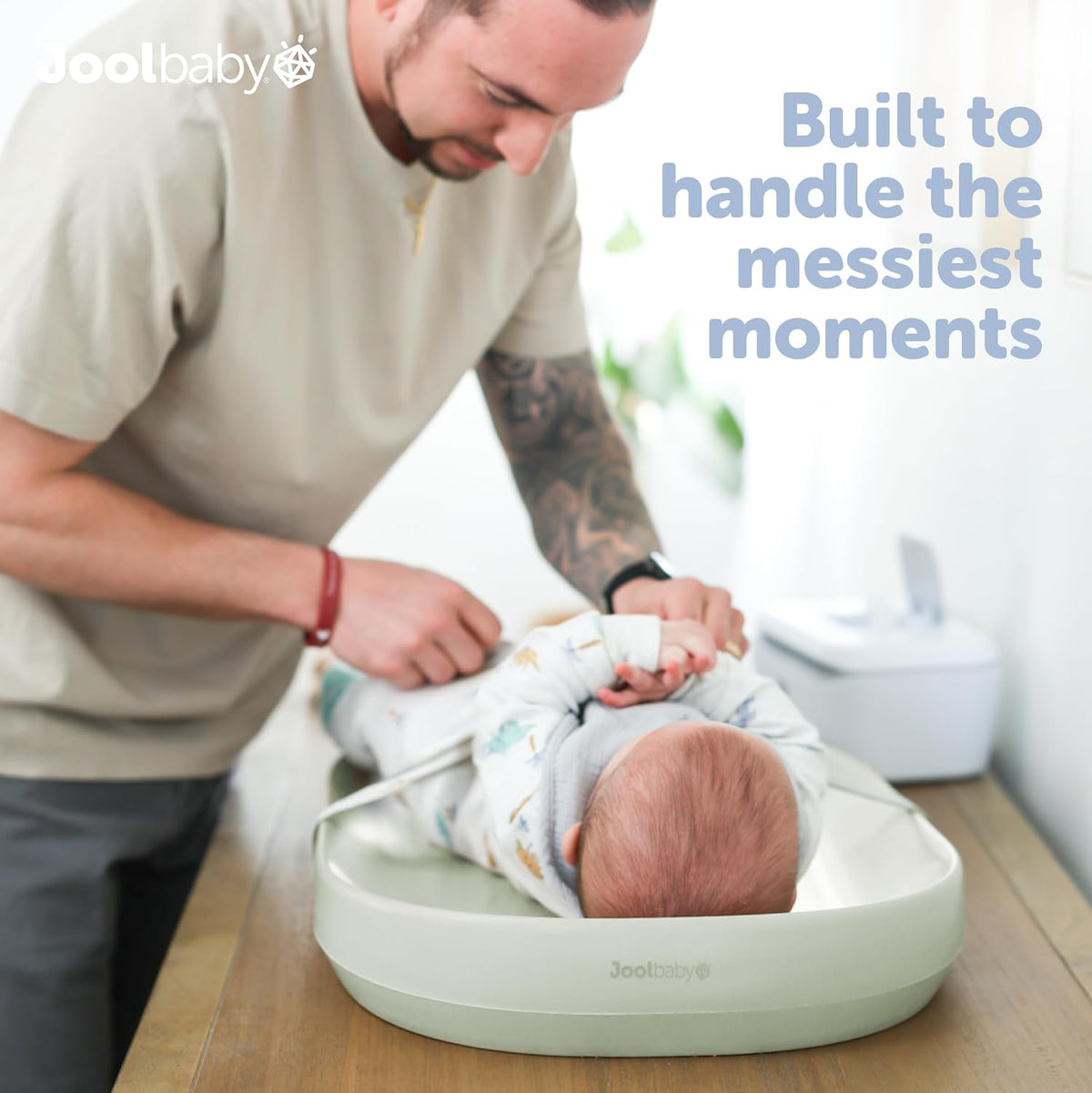 Waterproof Baby Changing Pad - Easy to Clean, Lightweight & Portable - Large Foam Cushion for Comfort (Sage)