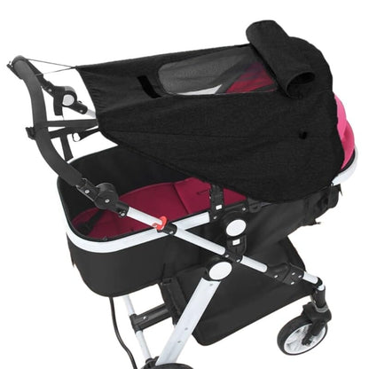 Waterproof Baby Stroller Sun Shade Stroller Shade Extender Canopy Pram Sun Protection UPF50+ Blackout Cover Shield Pushchair Baby Car Seat Strollers Awning Sunshade Extension with Viewing Window