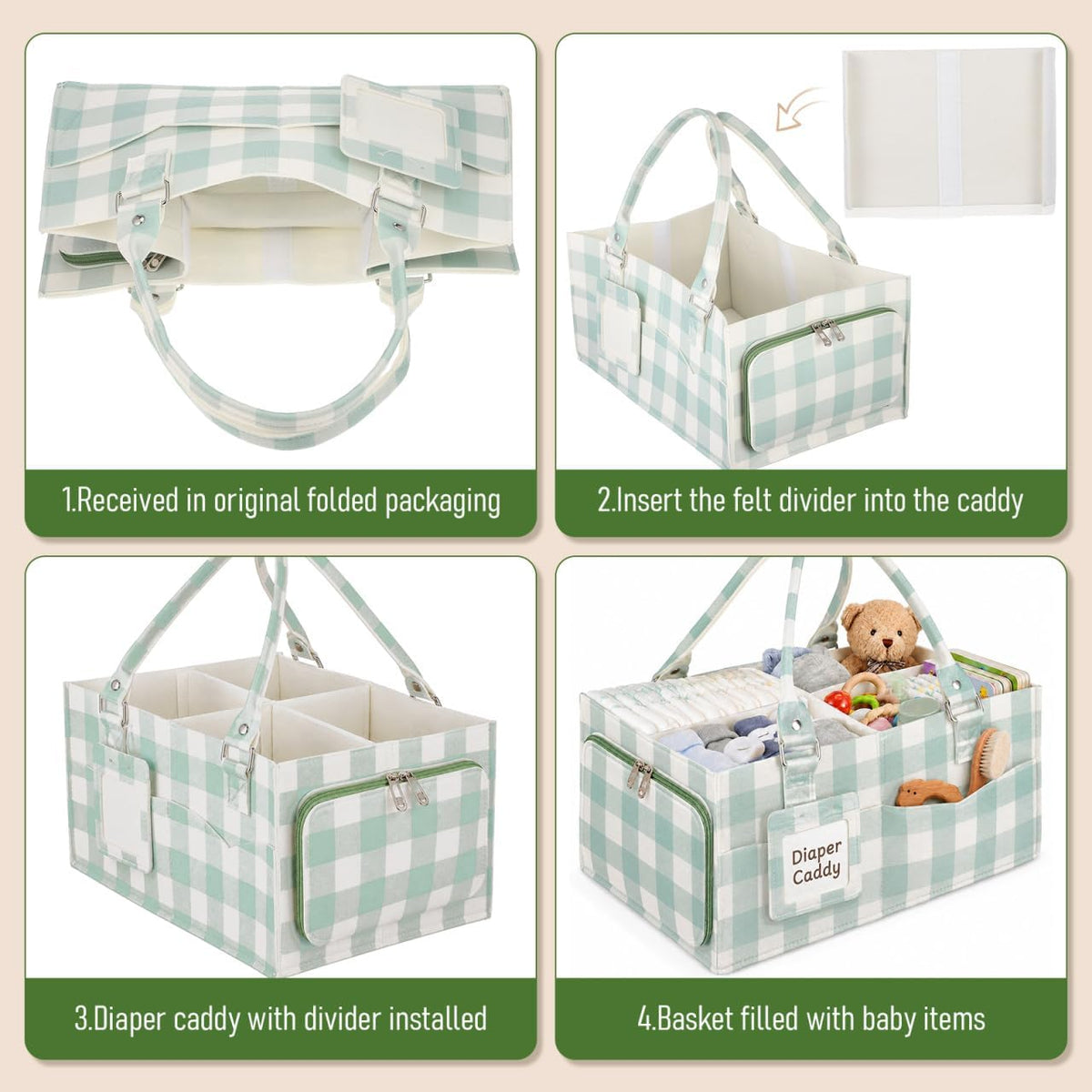 Baby Diaper Organizer for Changing Table