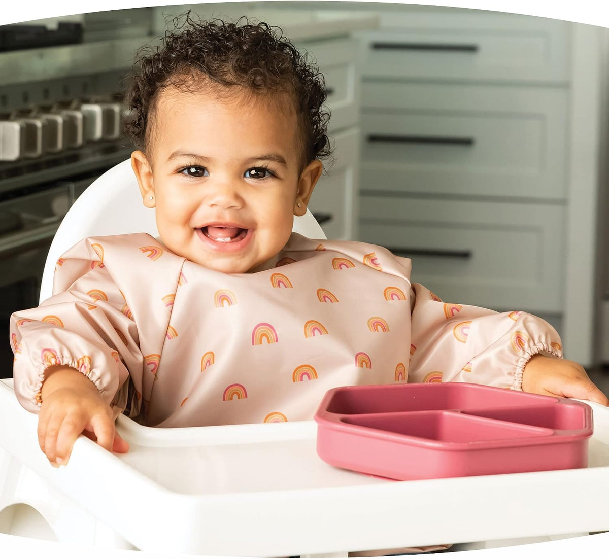 Silicone Suction Baby Plate, Suction Grip Divided Dish for First Foods and Self-Feeding Toddlers, Baby Led Weaning Supplies for Independent Eating (Indigo Plate with Lid)