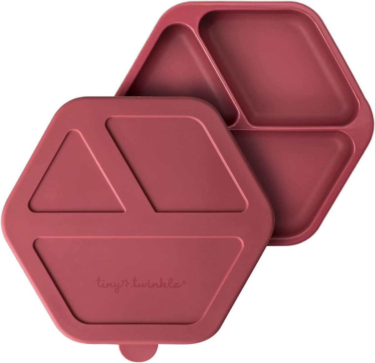 Silicone Suction Baby Plate, Suction Grip Divided Dish for First Foods and Self-Feeding Toddlers, Baby Led Weaning Supplies for Independent Eating (Indigo Plate with Lid)